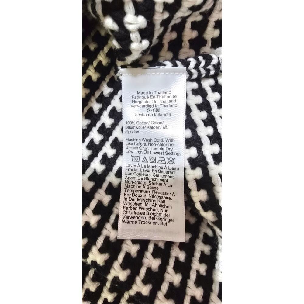 NWT Madewell Black White Textured Knit Cropped Oversized Crewneck XS Fits L/XL - Picture 9 of 10
